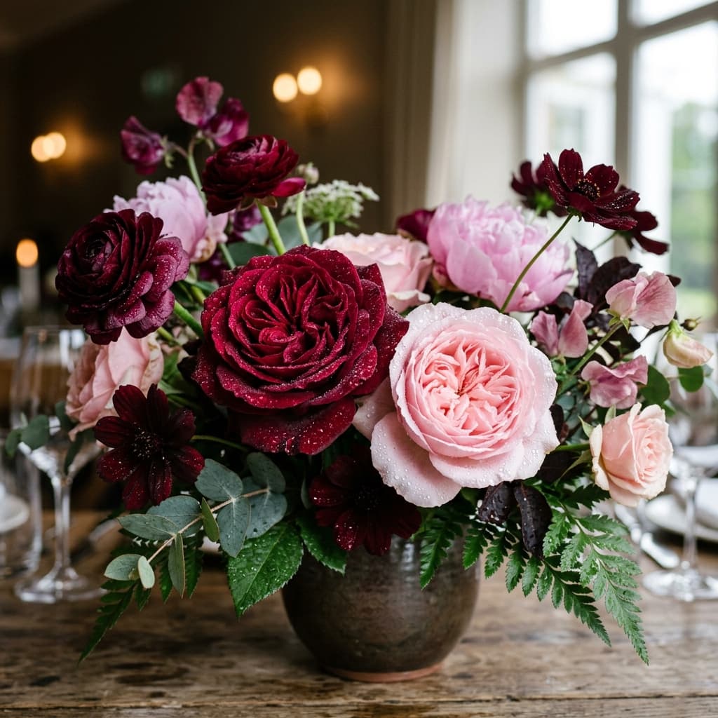 Premium floral arrangement close up
